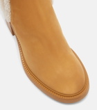 Tod's Shearling-trimmed suede Chelsea boots
