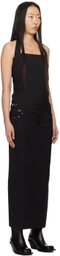 lesugiatelier Black Halter Maxi Dress
