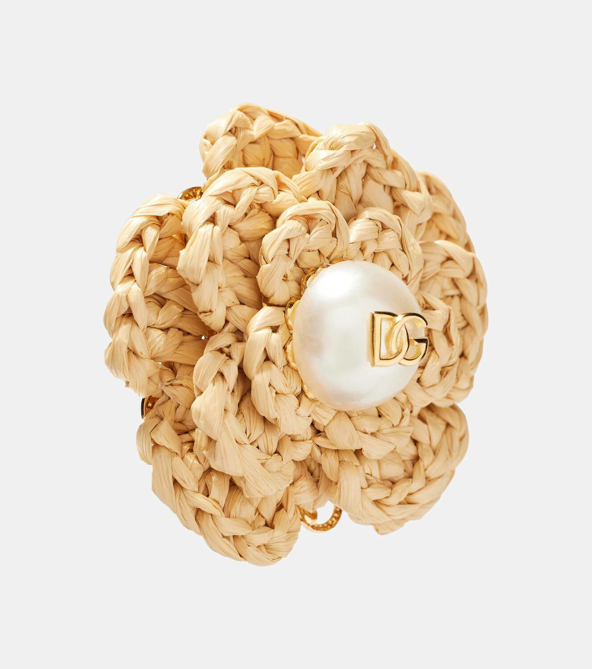 Dolce&Gabbana DG raffia-effect clip-on earrings