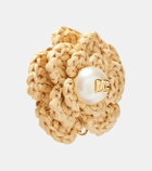Dolce&Gabbana DG raffia-effect clip-on earrings