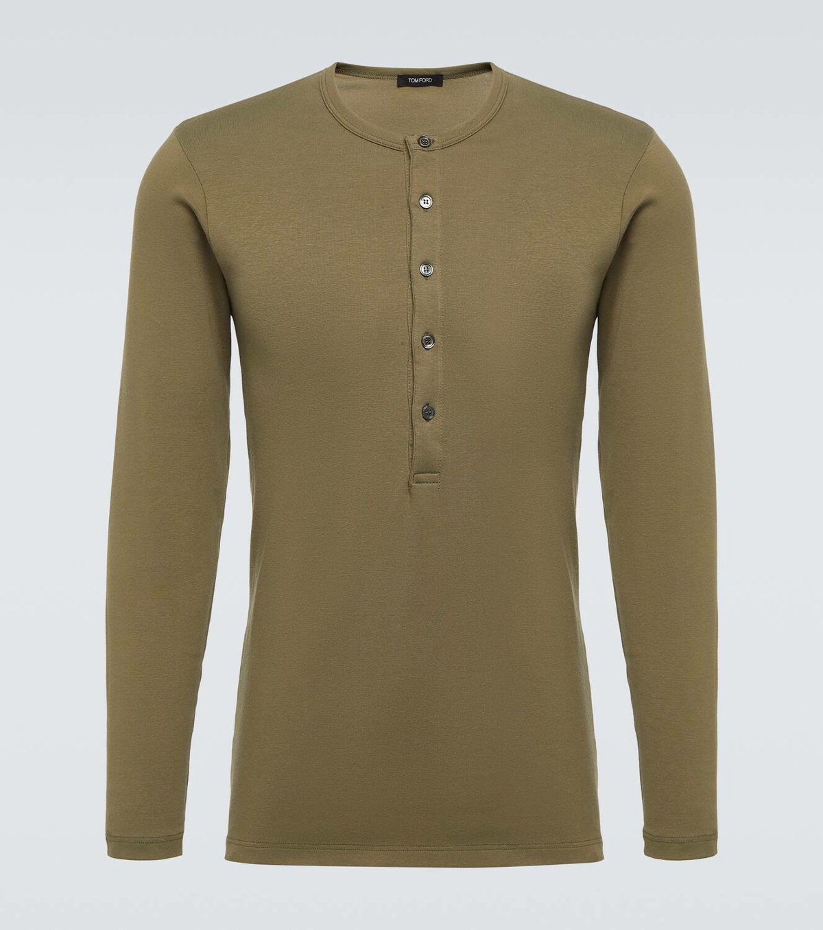 Tom Ford Cotton-blend jersey Henley shirt