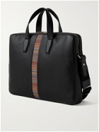 PAUL SMITH - Striped Leather Briefcase - Black