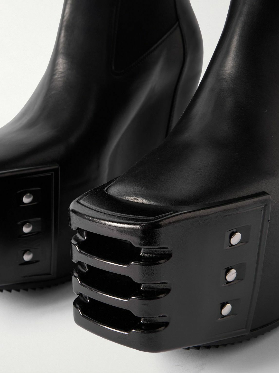 Rick Owens - Grilled Wedge Beatle Leather Platform Chelsea Rick Owens - Grilled Wedge Beatle Leather Platform Chelsea