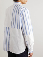 Sebline - Panelled Striped Cotton-Poplin Shirt - White