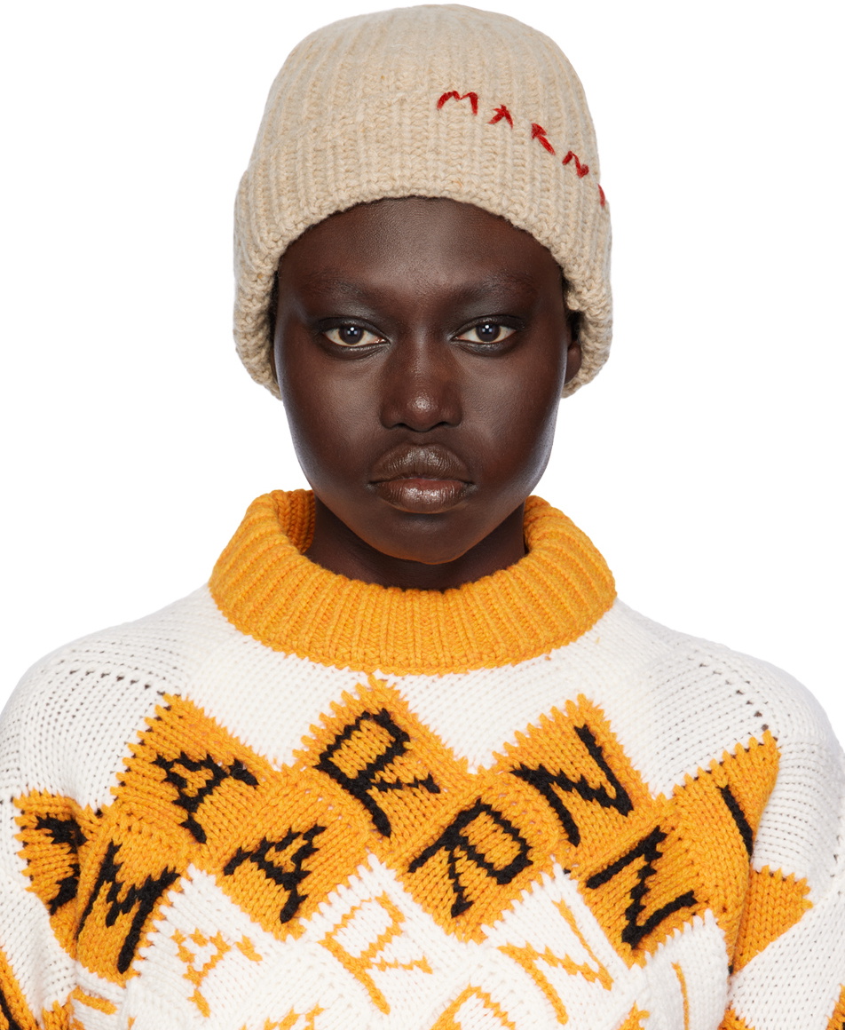 Marni Pink Shetland Wool Beanie Marni