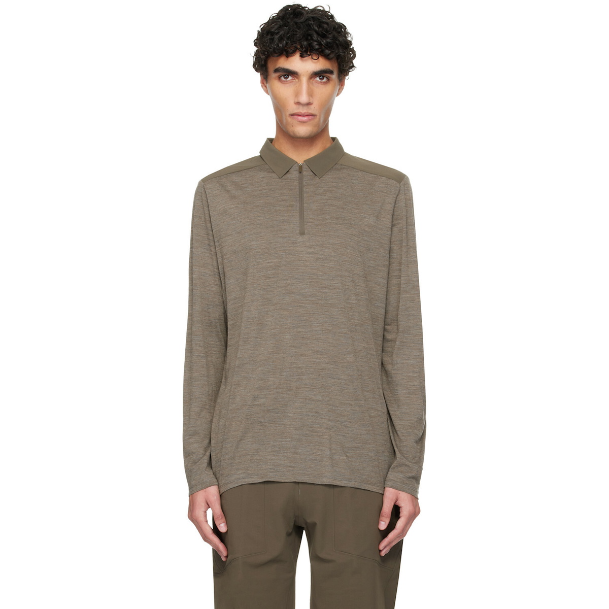 Veilance Taupe Frame LS Polo