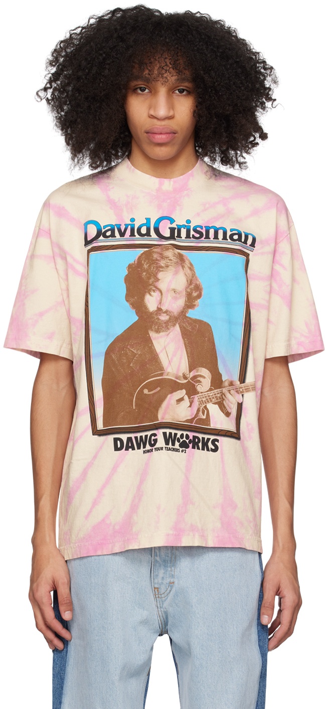 Photo: Online Ceramics Pink David Grisman Edition 'Dawg Works' T-Shirt