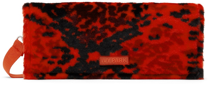 Photo: adidas x IVY PARK Red & Black Faux-Fur Printed Envelope Clutch