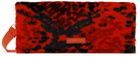 adidas x IVY PARK Red & Black Faux-Fur Printed Envelope Clutch