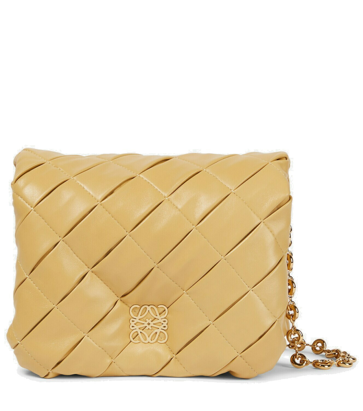 LOEWE セール★ GOYA PUFFER MINI BAG★CAMEL Loewe - Goya Puffer Mini leather shoulder bag Loewe
