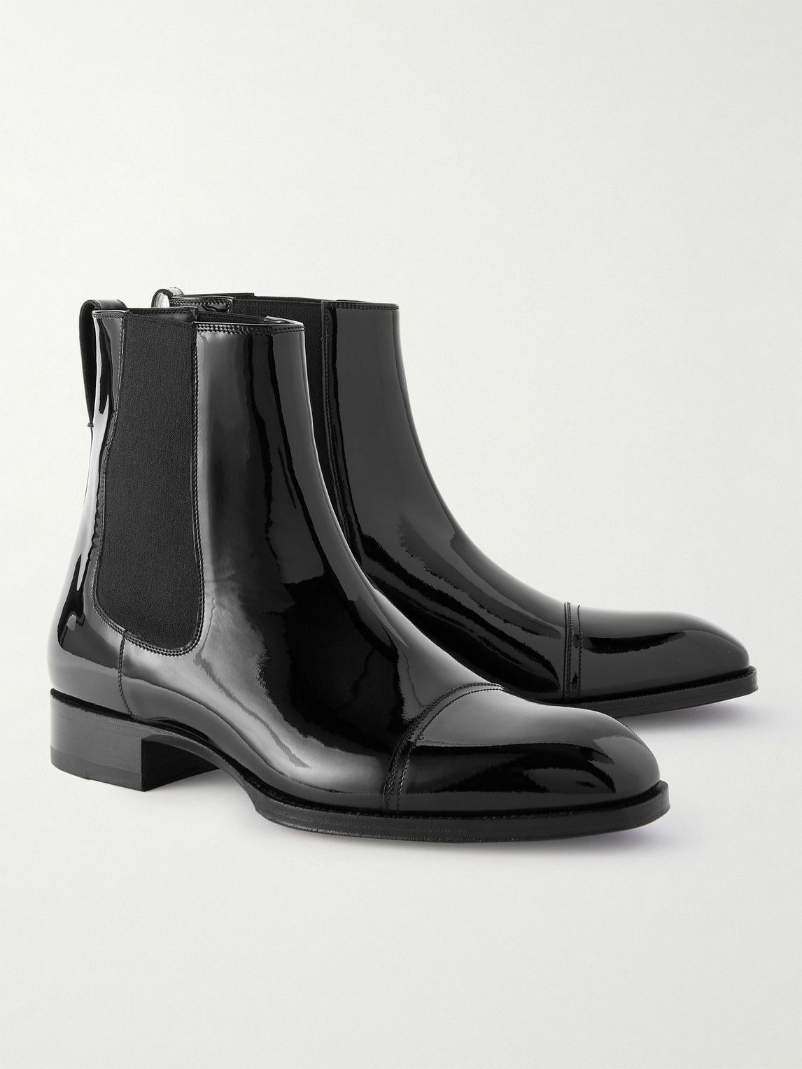 TOM FORD - Patent-Leather Chelsea Boots - Black TOM FORD