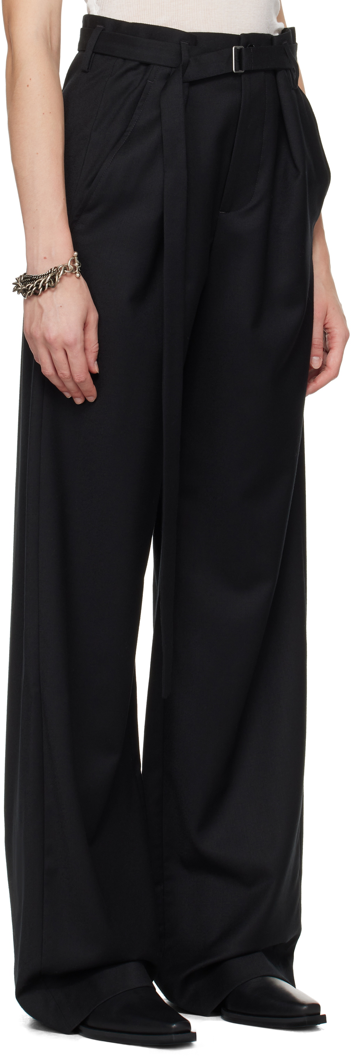Ann Demeulemeester Black Linna High-Comfort Trousers Ann