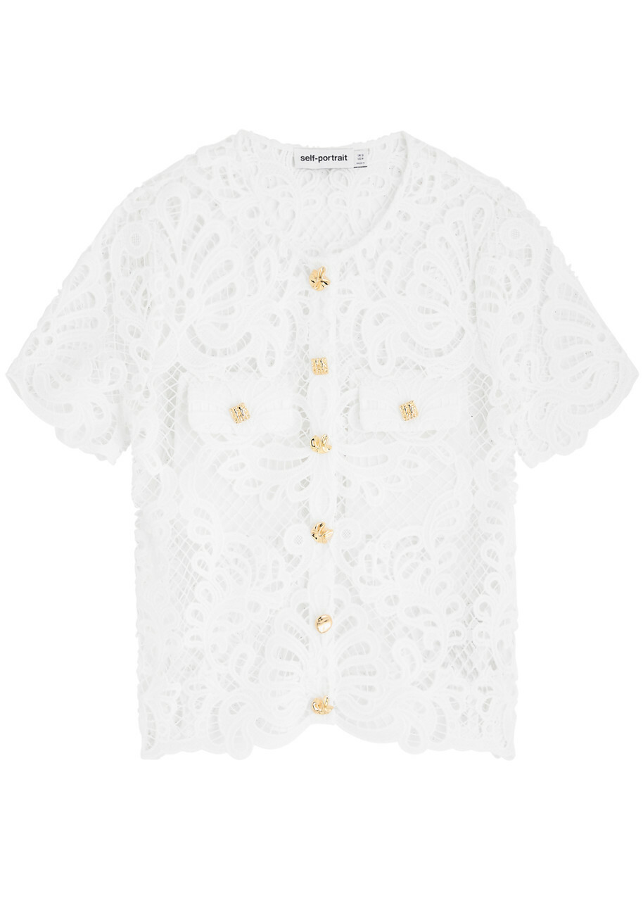 Self-portrait Guipure Lace top White Self-Portrait