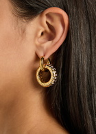 Timeless Pearly Mismatched 24kt Gold-plated Hoop Earrings - One Size