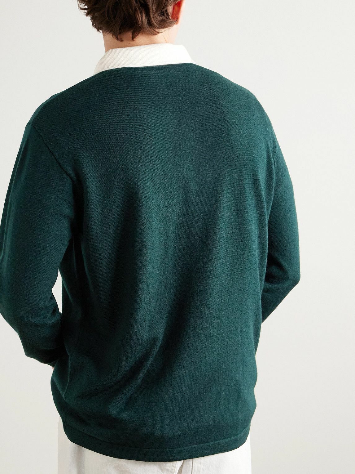 Drake's - Merino Wool Rugby Shirt - Green