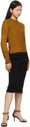 Victoria Beckham Khaki & Orange Merino Houndstooth Textured Sweater