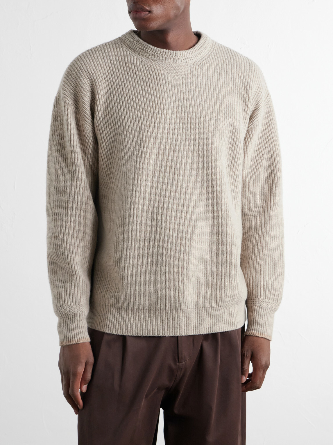 FrizmWORKS - Ribbed Wool-Blend Sweater - Neutrals