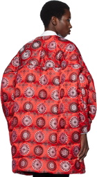Comme des Garçons Red Polyester Jacquard Quilted Jacket