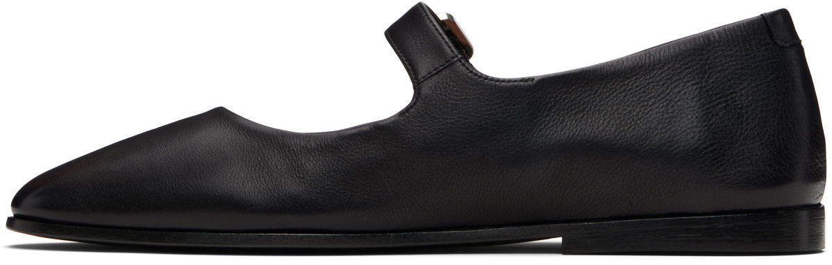 Marsèll Black Scivolo Leather Ballerina Flats