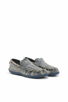 Diesel D-Shock-Distressed denim loafers - Mocassins and Mules Mens in Blue
