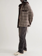 Mastermind World - Oversized Checked Cotton, Cashmere and Wool-Blend Tweed Shirt - Brown