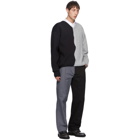 Xander Zhou Black and Grey KN05-4 V-Neck Sweater