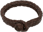 RRL Brown Braided Leather Bracelet