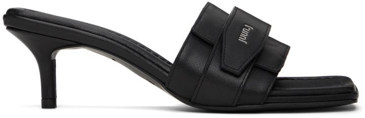 Photo: Juun.J Black Velcro Heeled Sandals
