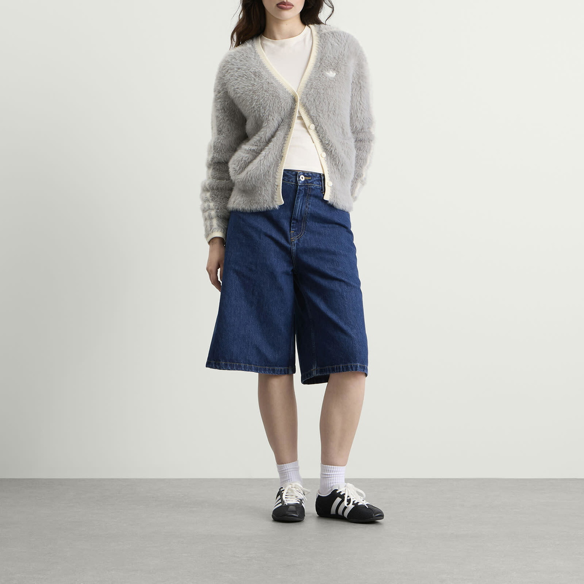 Adidas Women's X CLOT Crafted Cardigan in Solid Grey