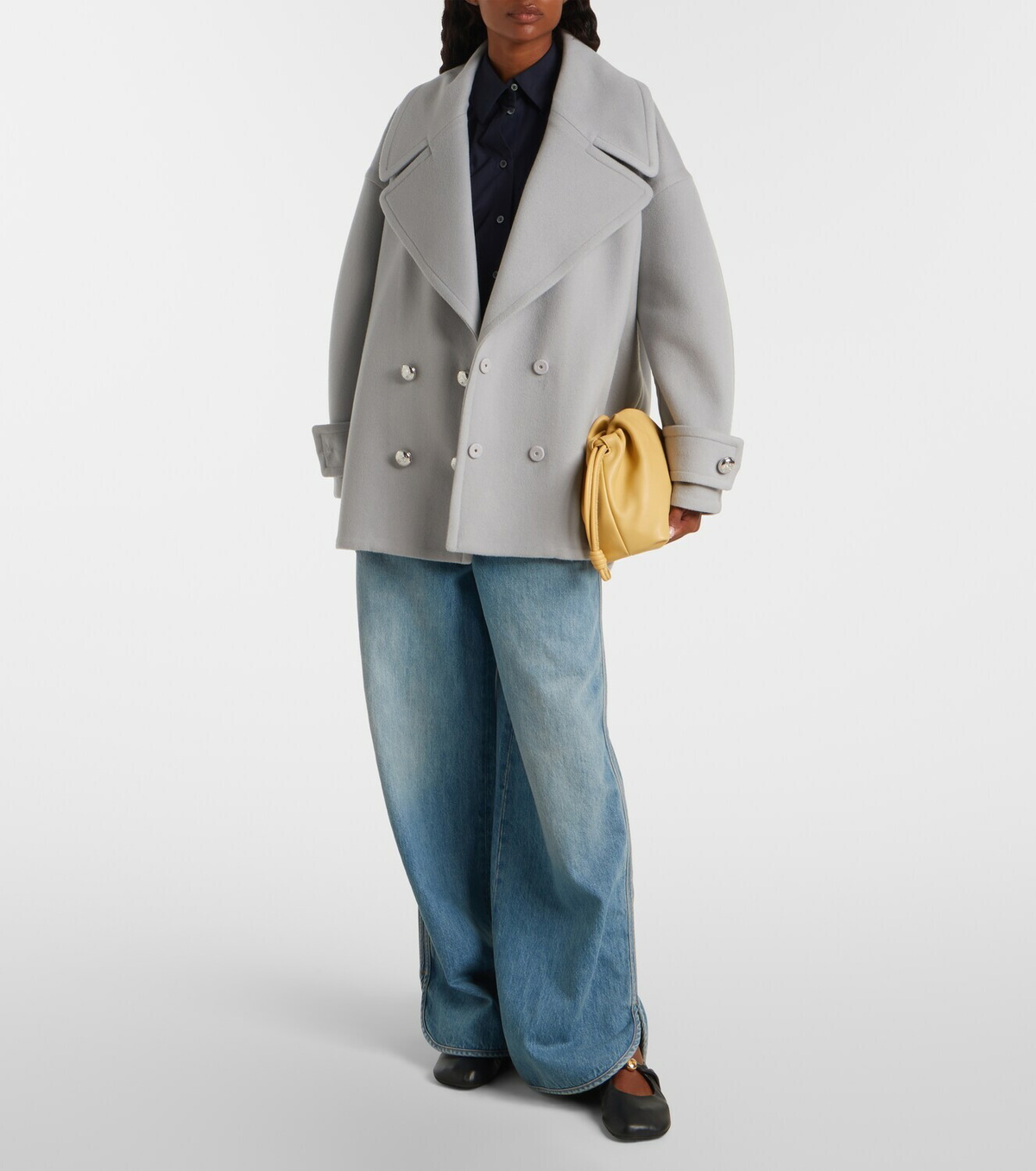 Loewe Pebble double-breasted wool peacoat
