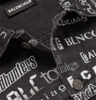 Balenciaga - Logo-Print Denim Jacket - Black
