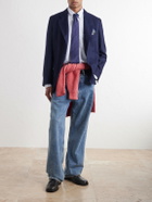 Drake's - Virgin Wool Canvas Blazer - Blue