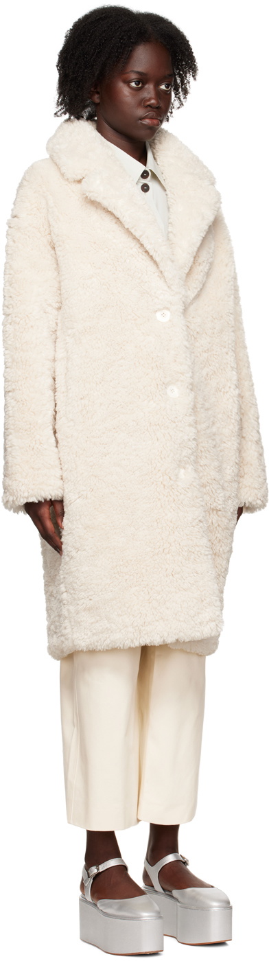 Stand Studio Off-White Anika Faux-Fur Coat Stand Studio