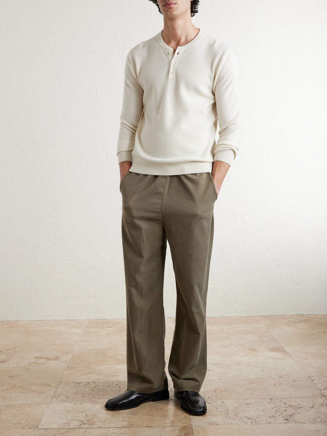 Remi Relief - Straight-Leg Twill Trousers - Green