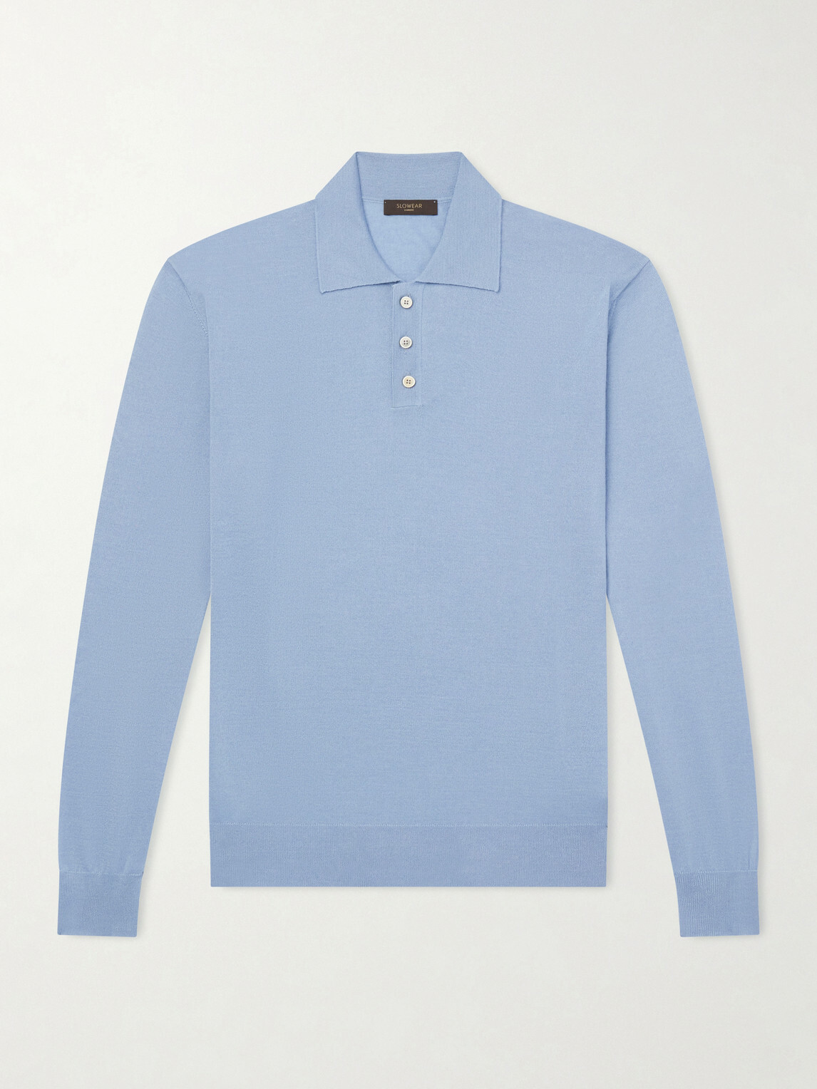 Slowear - Slim-Fit Cashmere and Silk-Blend Polo Shirt - Blue