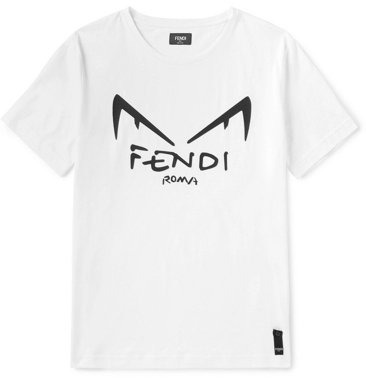 Photo: Fendi - Logo-Print Cotton-Jersey T-Shirt - White