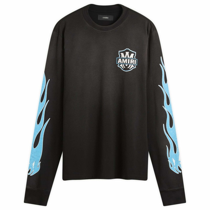 Photo: AMIRI Men's Eagle Flames Long Sleeve T-Shirt in Black