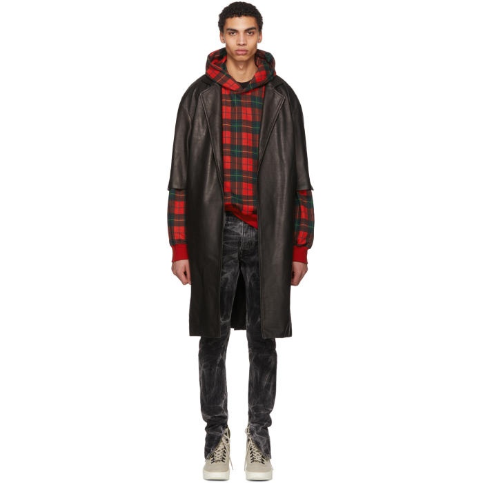 Photo: Fear of God Black Leather Over Coat 