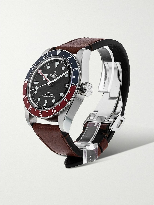 Photo: TUDOR - Black Bay GMT Automatic 41mm Stainless Steel and Leather Watch, Ref. No. M79830RB