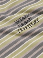 WTAPS - Logo-Embroidered Striped Cotton-Jersey T-Shirt - Green
