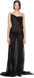 Ann Demeulemeester Black Aarricia Long Bias Slip Dress
