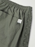 A Kind Of Guise - Bibile Straight-Leg Embroidered Recycled-Shell Shorts - Green