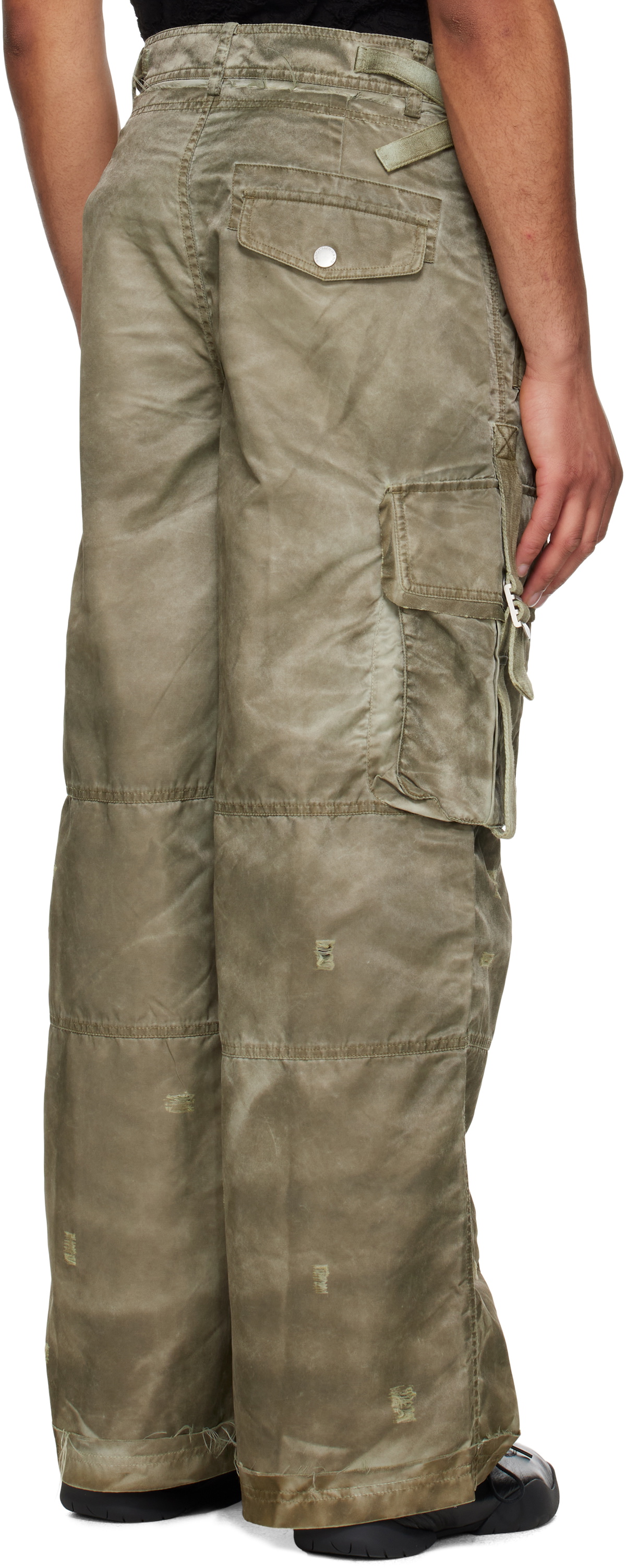 Feng Chen Wang Khaki Sandwashed Cargo Pants