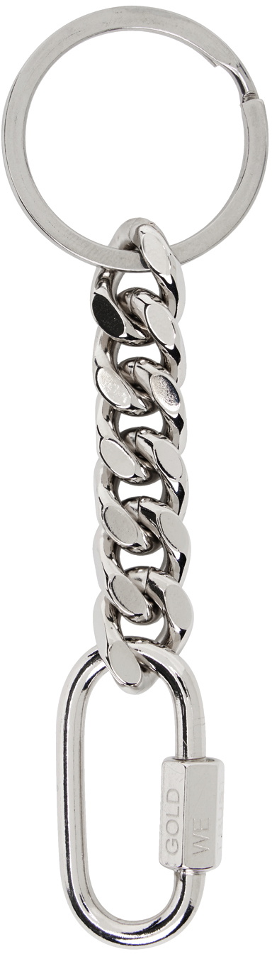 IN GOLD WE TRUST PARIS Silver Curb Chain Keychain