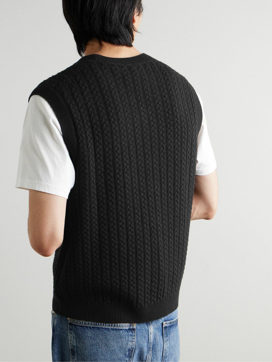 Mr P. - Cable-Knit Cashmere Sweater Vest - Black Mr P.