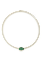 Jennifer Behr Elaine Rhodium-plated Collar Necklace - Dark Green - One Size