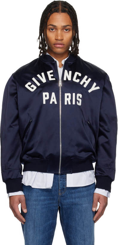 Photo: Givenchy Navy Couture Seam Bomber Jacket
