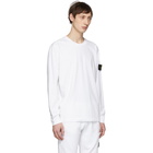 Stone Island White Logo Badge Long Sleeve T-Shirt