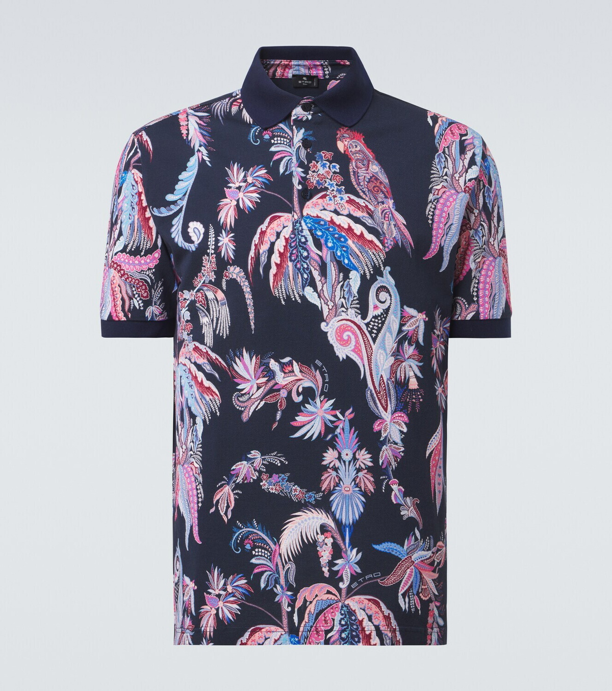 Etro Printed cotton piqué polo shirt