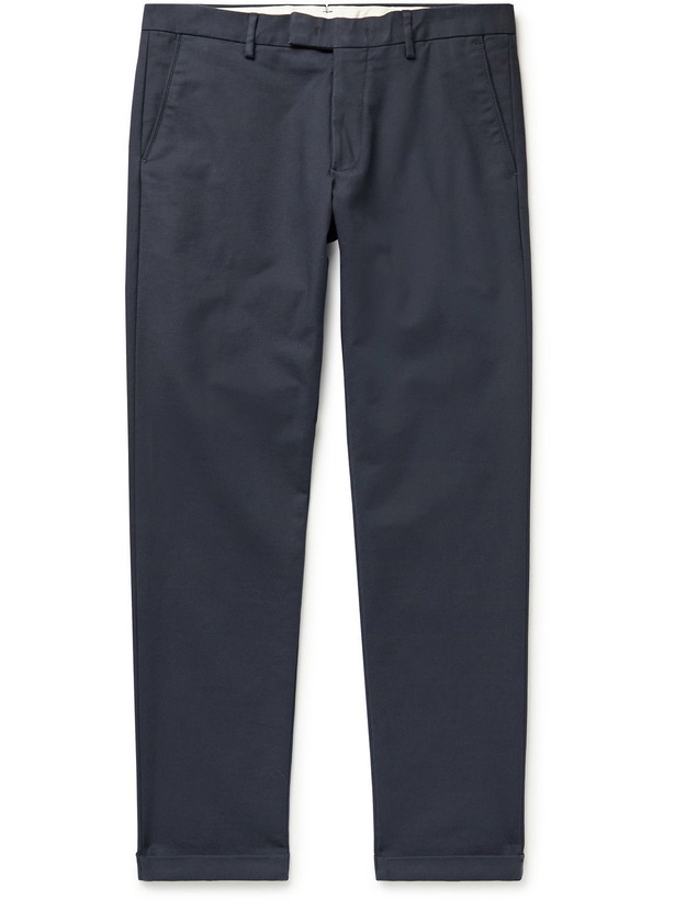 Photo: NN07 - Scott Slim-Fit Stretch-Cotton Trousers - Blue